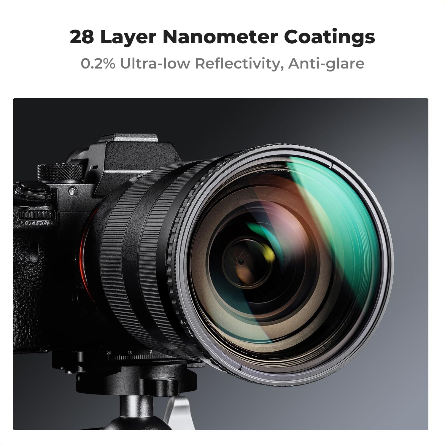 67Mm Variable ND Lens Filter ND8-ND128 (3-7 Stop) Waterproof VND Filter with 28 Multi-Coatings for Camera Lens (Nano-X Series)