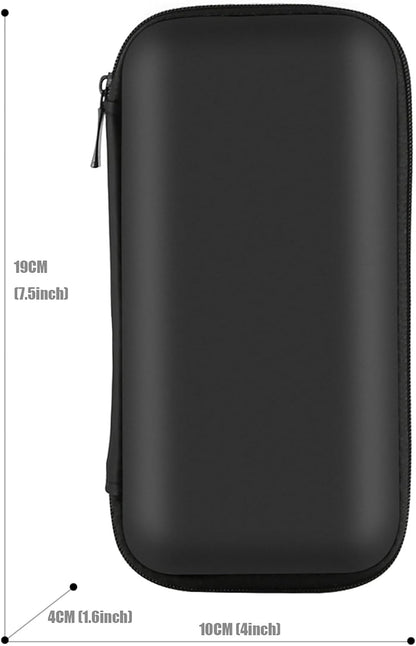 Electronics Organizer Travel Case Small Size Travel Essentials for Women Pouch Tech Purse Hard Protective Shockproof Carrying Charger Power Bank Cable Accessories, 6.5X3.2X1 in (Black)