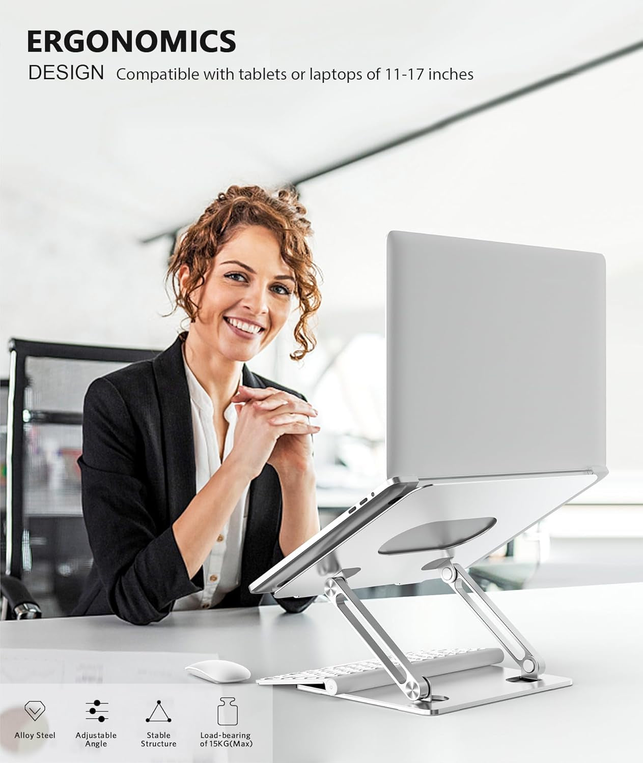 Laptop Stand,  Laptop Holder, Multi-Angle Stand with Heat-Vent to Elevate Laptop, Adjustable Notebook Sand for Laptop (4-17 Inch) Compatible for Macbook Pro/Air, Surface Laptop and so On