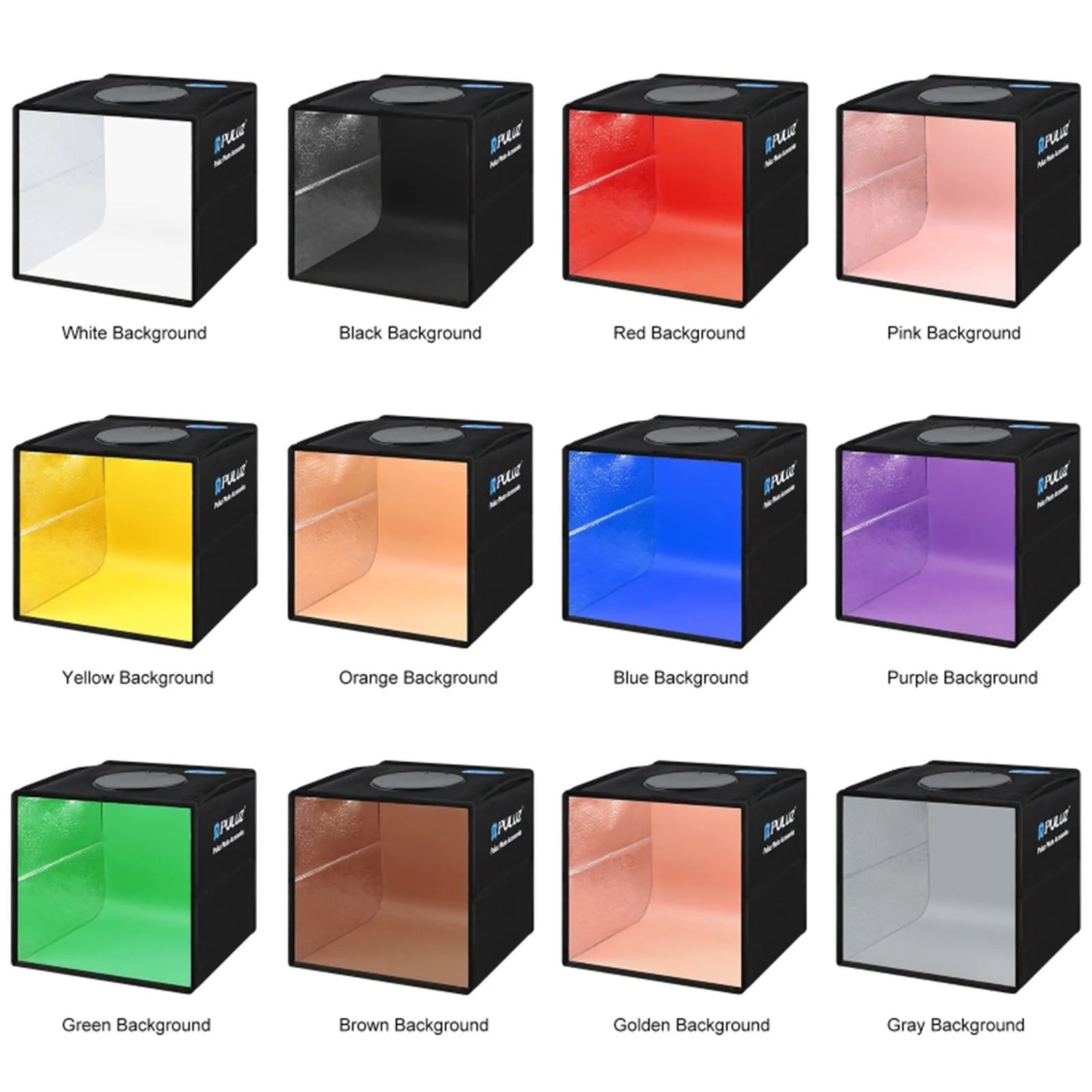 Soft Box Set Portable Folding Photo Lighting Modifier Photography Tent Box with 12 Colors Backdrops